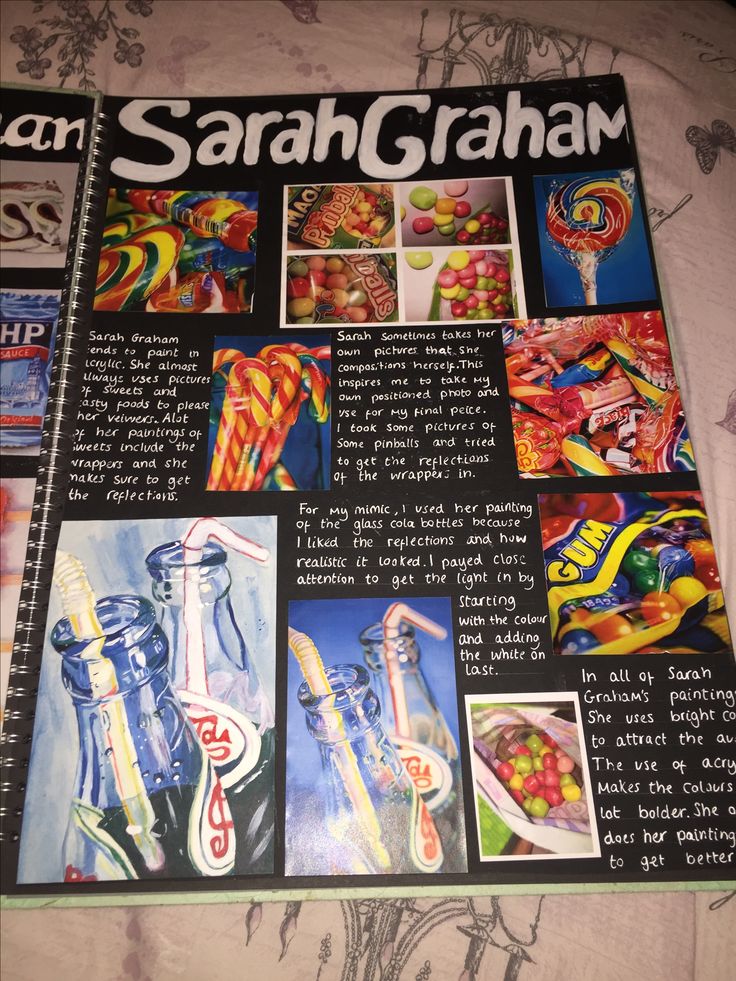 an article in a magazine with pictures of candy