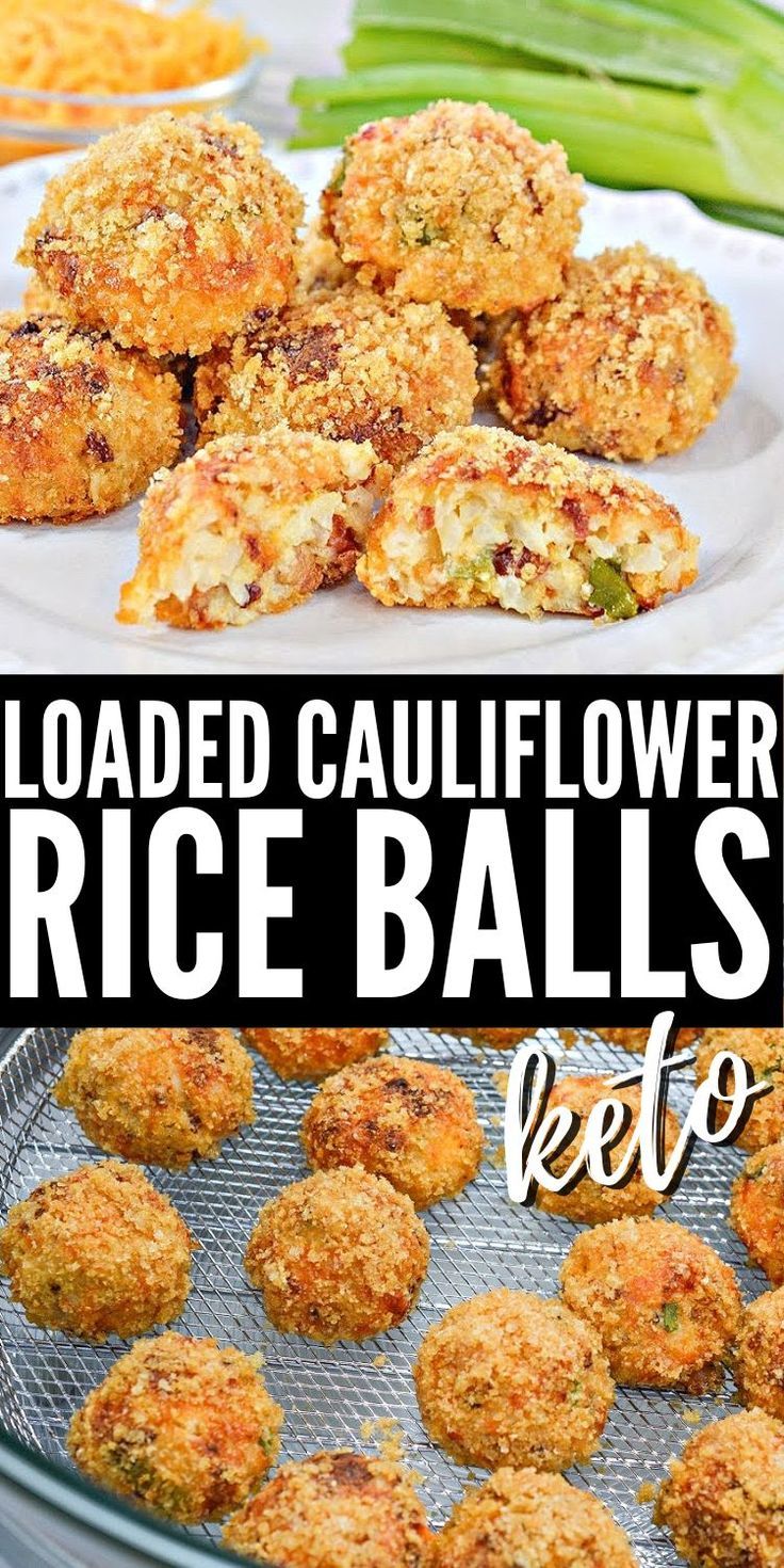 baked cauliflower rice balls with celery and ketchup on the side