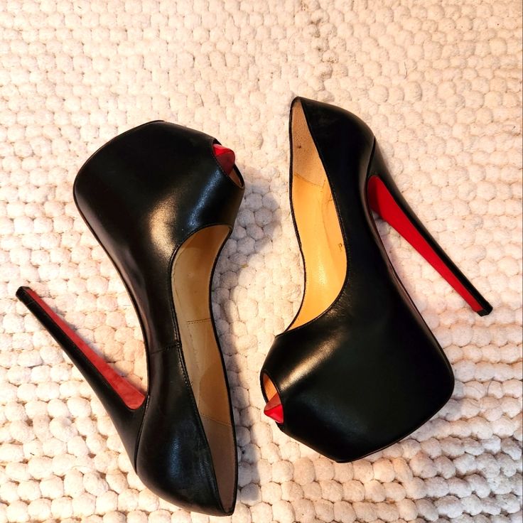 Brand New Christian Louboutin Highness 160mm Size 37.5 Black Patent, 160mm, Genuine Christian Louboutin Heels, With Peep Toe, Never Worn Plastic Still On Bottom Of Red Soles . Willing To Negotiate Loubiton Heels, Fitted Full-length Red Bottoms, Black Red Bottom Heels, Louboutin Heels & Wedges, Black Loubiton Heels, Red Bottom Heels, Christian Louboutin Heels & Wedges, Red Sole Heels Christian Louboutin Shoes, Louboutin Heels