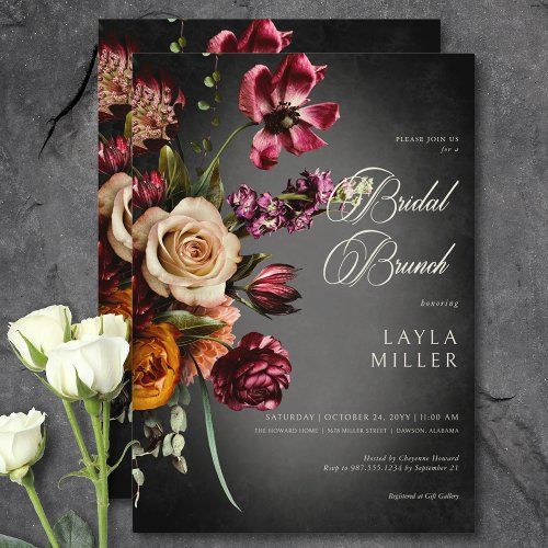 an elegant floral bridal party card