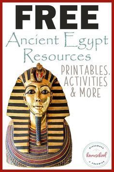 an egyptian book with the title free ancient egypt resources printables, activities and more