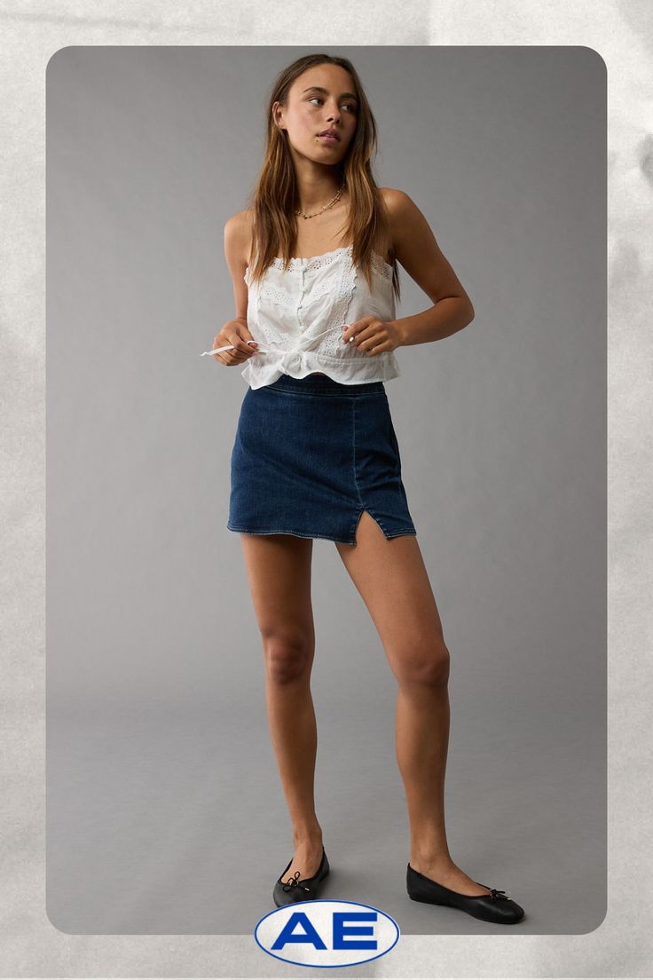 Next Level Stretch/Our softest, stretchiest, never-loses-its-shape denim/Super soft inside and out, comfortable and lightweight/Indigo wash/This skort is Real Good: made with the planet in mind and a promise to continue to do better Fitted Denim Skort With Built-in Shorts, Denim Skort With Built-in Shorts For Summer, Mid-rise Stretch Cotton Skort, Casual Stretch Mini Denim Skirt, Denim Mini Skirt With Built-in Shorts, Stretch Denim Skirt For Day Out, Stretch High Rise Denim Blue Mini Skirt, High Rise Stretch Denim Blue Mini Skirt, Stretch Denim Skort For Summer