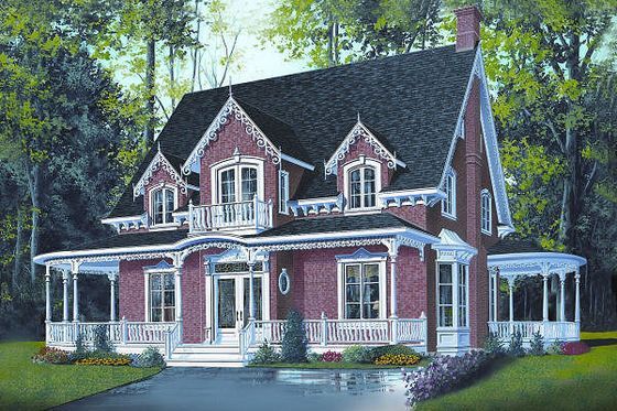 this is an artist's rendering of a victorian house