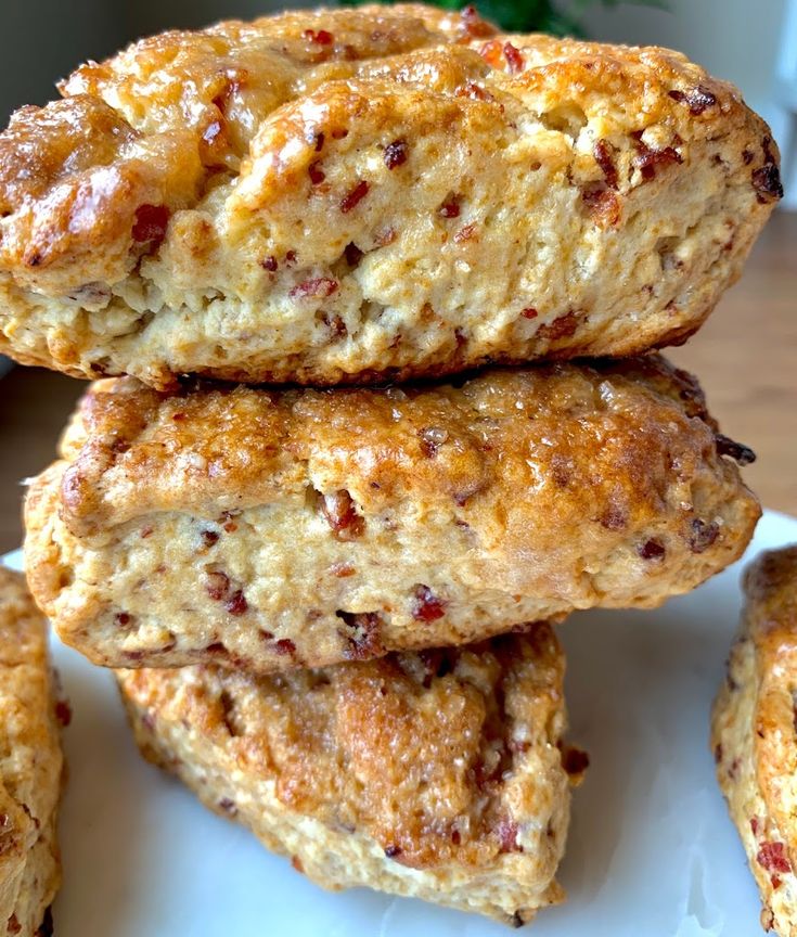 three biscuits stacked on top of each other