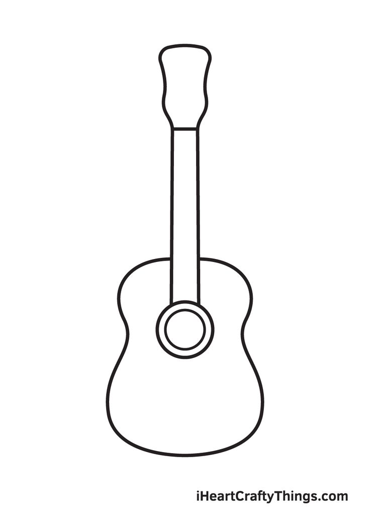 an acoustic guitar is shown in this drawing