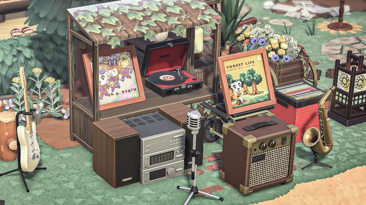 there are many different items in the room on this floor, including an old record player