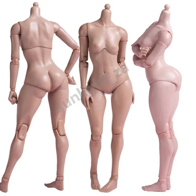 three female mannequins standing next to each other on a white background,