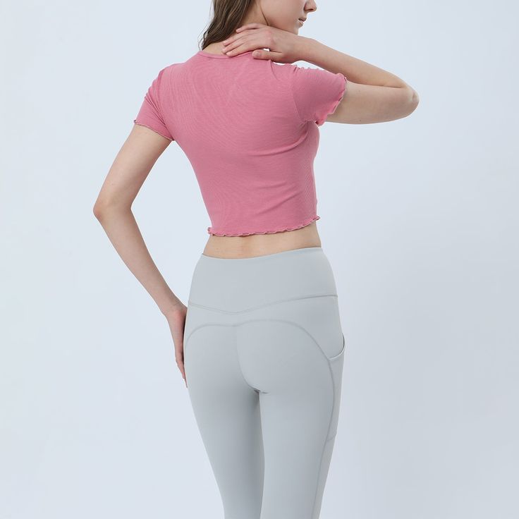 87% Viscose . 13% Spandex Soft. comfortable. skin friendly 4-way stretch. breathable and sweat-wicking Classic V-shape neckline Designed with ruched tailoring for a textured look Cropped designs that allow your skin to breathe all while being cute & trendy. Perfectly pair with your favorite pants. skirts. leggings. joggers. etc. Perfect for both sports activities and daily life Sports Bra And Leggings, Pants Skirts, Strapless Bandeau, Neckline Designs, Yoga Set, Sports Activities, Sports Top, Plus Size Swimwear, Sports Leggings