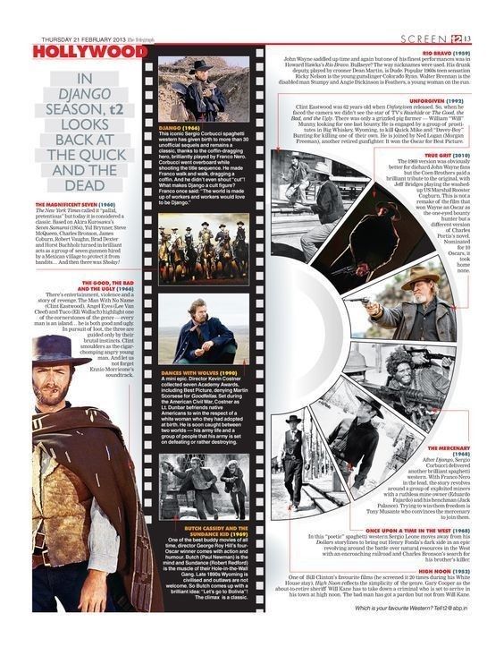 an article in the hollywood magazine features pictures of actors and their roles as well as text