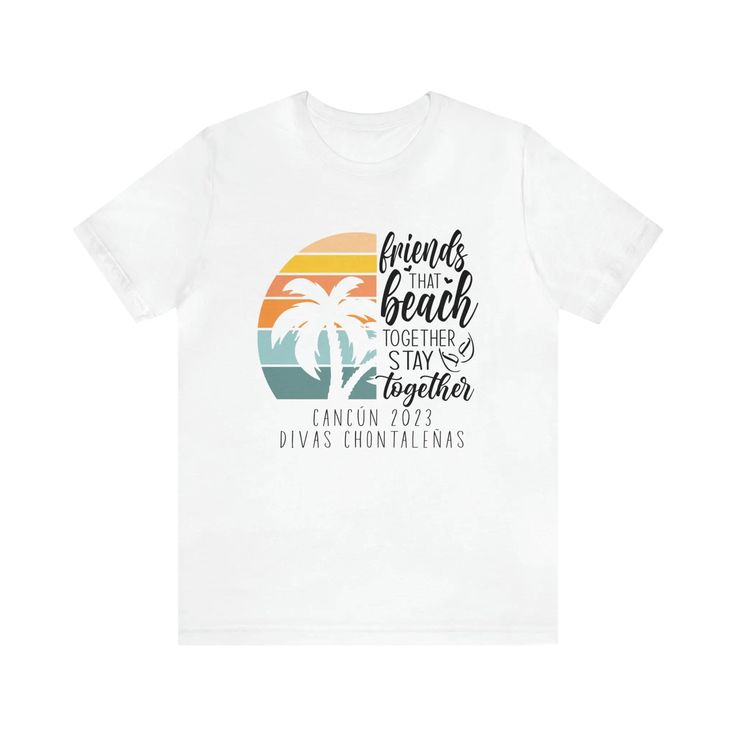 Friends Beach Shirt | Summer Shirt - Amazing Faith Designs White Tropical T-shirt For Beach Season, Pre-shrunk Summer T-shirt For The Beach, White T-shirt For Beach Vacation, White Beachy T-shirt For Beach Party, Summer T-shirt For Beach Vacation, Tropical T-shirt For Beach Season Vacation, Tropical T-shirt For Beach Vacation, Tropical Beach T-shirt For Beach Season, White T-shirt For Summer Vacation