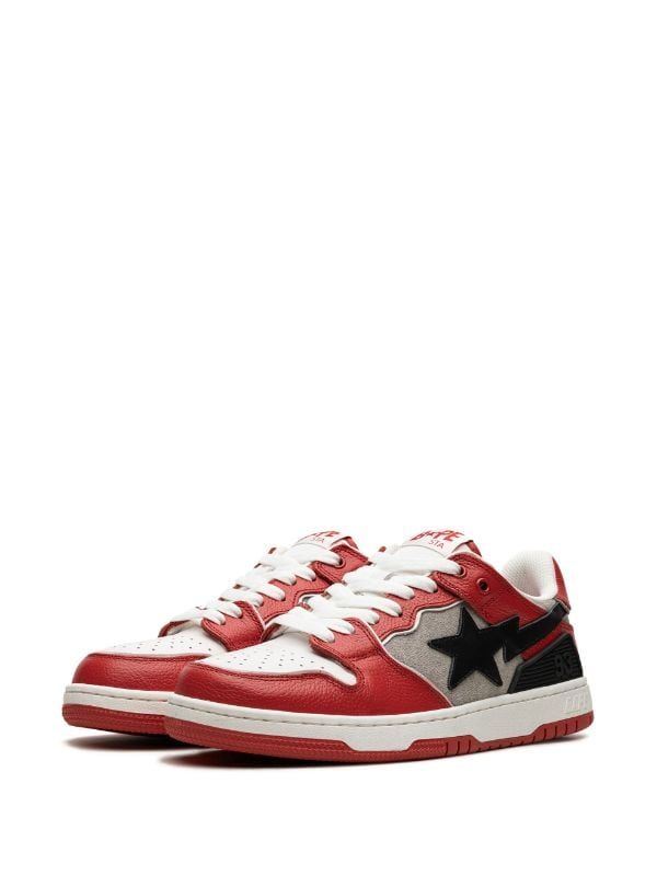 A BATHING APE® SK8 STA #1 M2 "Red" Sneakers - Farfetch Sneakers Png, Sk8 Sta, Ant Killer, Balenciaga Track, Versace Outfit, Red Sneakers, Bathing Ape, Balenciaga Triple S, Custom Watch