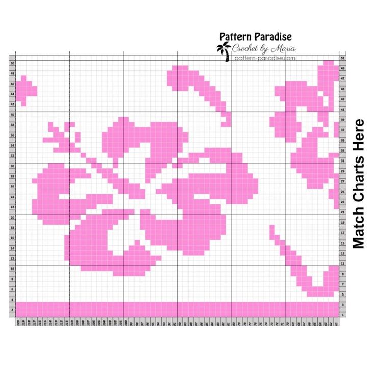 a cross stitch pattern with pink flowers on it