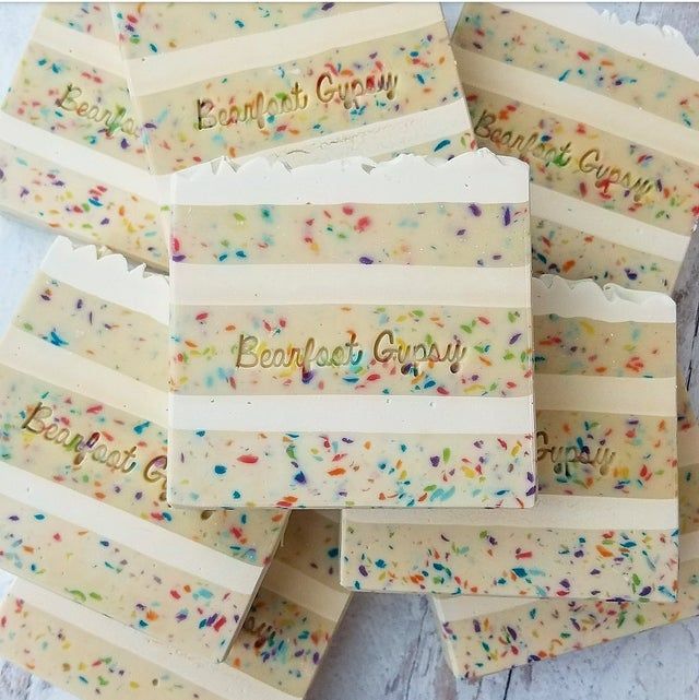 white chocolate with colorful sprinkles on it