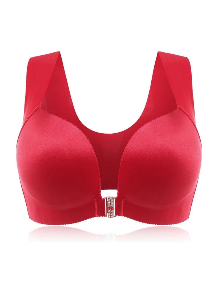 85% Nylon, 15 Spandex Oh-so comfortable, elastic-free wire-free T-shirt bra Prevent show-through with thin, memory foam-lined cups Ultra-soft fabric makes this bra a dream to wear This amazing bra retains its shape after each wear Eliminates visible bra lines and back bulge Completely smooth back thanks to front-close design Gather Bra, Women Bras, Wireless Bras, Cheap Bras, Make Money Now, Wireless Bra, Bra Straps, T Shirt Bra, Bra Styles