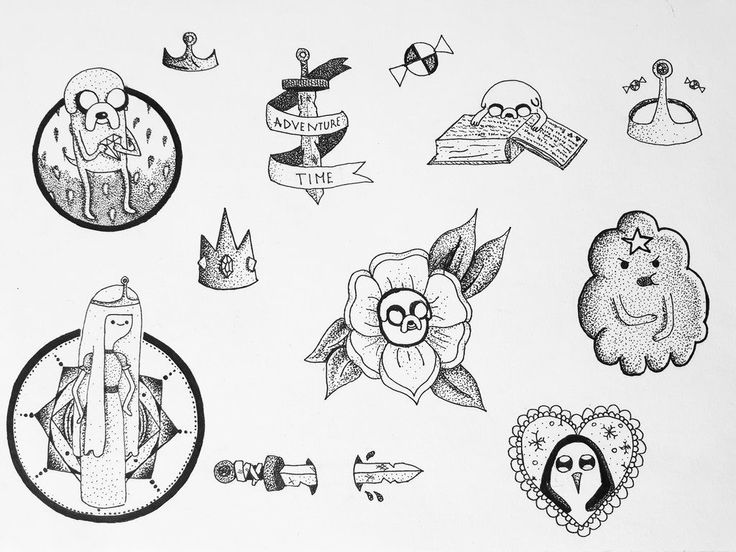 several different tattoos are shown in black and white