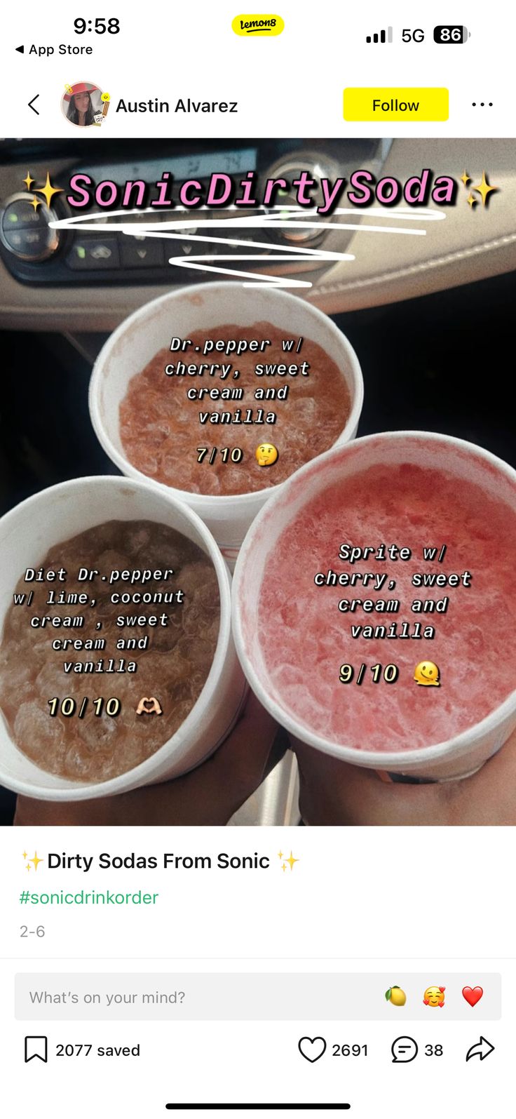 three bowls filled with food sitting on top of a table next to a car dashboard