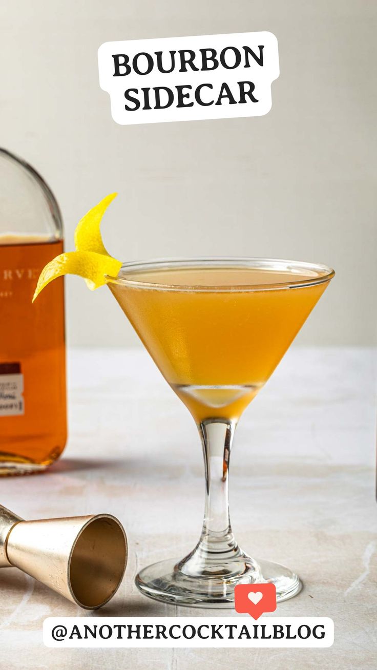 Whiskey Sidecar Cocktail, Bourbon Sidecar Cocktail, Bourbon Sidecar, Sidecar Drink, Sidecar Cocktail, Sunny Anderson, Brandy Cocktails, Alcohol Beverages, Orange Liqueur