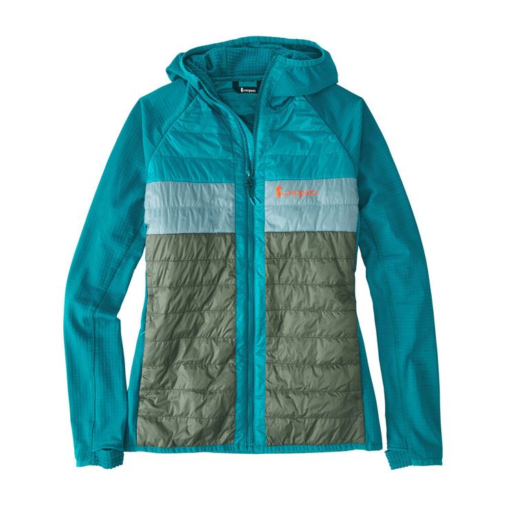 Built for long trips with temp dips by our friends at Cotopaxi who live and breathe adventure, we grab this jacket when we've got plenty of (sweaty) miles to cover. Made with recycled materials and boasting a windproof lightly insulated core, stretchy breathable side panels, and chill-bustin' scuba hood, the Aventura is a favorite mountain layer. Thumbholes. By Cotopaxi. XS(0-2), S(4-6), M(8-10), L(12-14), XL(16). Recycled Polyester Long Sleeve Outerwear For Outdoor Activities, Nylon Fleece Jacket For Outdoor Activities, Nylon Fleece Jacket With Long Sleeves For Outdoor Activities, Athleisure Outerwear With Fleece Lining For Outdoor Activities, Green Long Sleeve Fleece Jacket For Hiking, Nylon Fleece Jacket With Fleece Lining For Outdoor, Sporty Lightweight Outerwear For Outdoor Activities, Green Midweight Nylon Outerwear, Functional Nylon Fleece Jacket For Outdoor