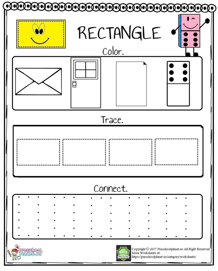 a printable worksheet for kids to practice rectangle and write the word