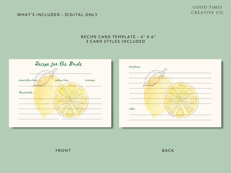 two cards with lemons on them and the words, what's included digital only