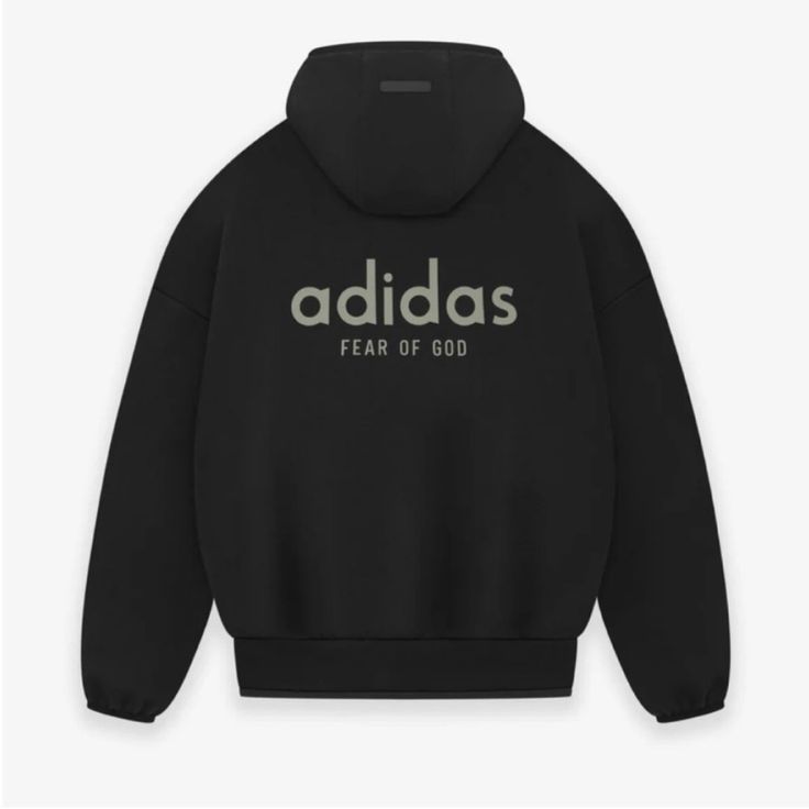 Fear Of God Adidas Hoodie Medium New Nwt, Perfect Condition Never Worn Fall Logo Sweatshirt In Athleisure Style, Fall Streetwear Sweatshirt With Logo, Fall Sportswear Hoodie With Logo Print, Sporty Hoodie With Logo For Fall, Black Casual Hoodie With Logo, Casual Black Logo Hoodie, Sporty Fall Hoodie With Logo, Casual Black Hoodie With Logo, Gray Logo Sweatshirt For Streetwear