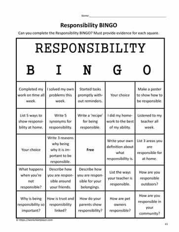 a printable game with the words, responsible and responsible