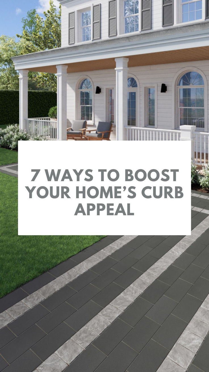 a house with the words 7 ways to booster your home's curb appeal