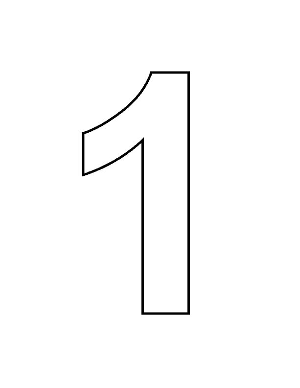 a black and white image of the number one, which has been drawn in half