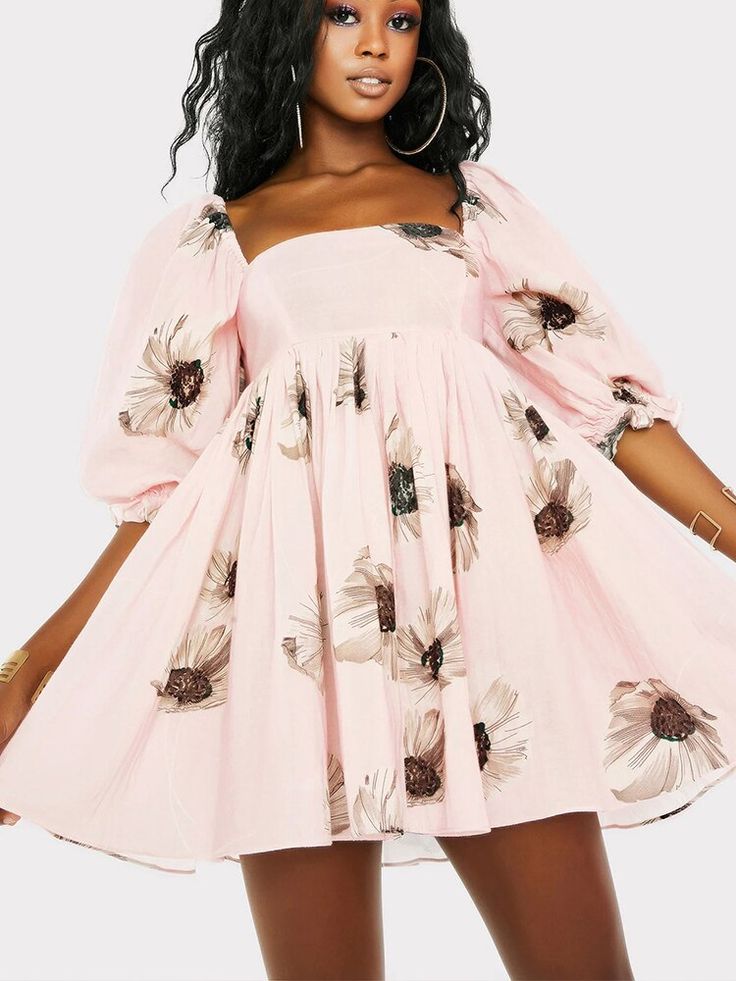 Summer Women Lantern Sleeve Square Neck Mini Dress Fashion Boho Pleated Puff Dress Ladies Casual Loose Backless Holiday Dresses Lingerie Dresses, Velvet Bustier, Harness Dress, Puff Dress, Sugar Thrillz, Mid Length Sleeves, Lantern Sleeve Dress, Mini Dress Fashion, Sparkle Dress