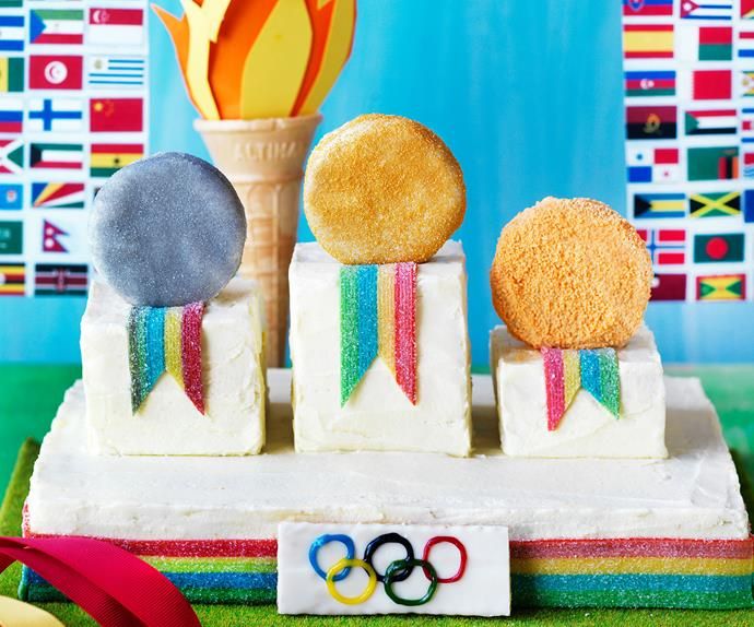 the olympic rings are made out of cake