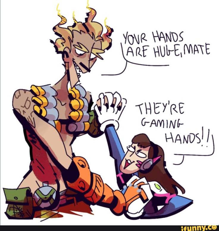 an image of a cartoon character with words on it that say, you hands are hue - mate they're gaming hands