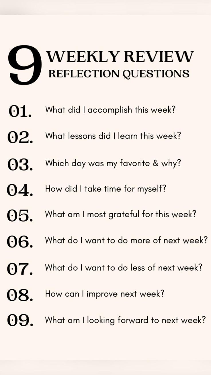 9 Weekly Review Reflection Questions to review the past week and get ready for the next | Writing prompts, Writing therapy, Journal writing prompts Weekly Reflection Journal, Reflection Journal Prompts, Weekly Reflection, Mindfulness Journal Prompts, Prompts Writing, Reflection Journal, Journal Questions, To Do Planner, Weekly Review