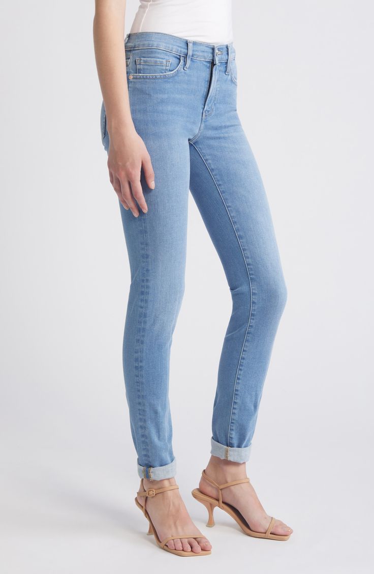 Slimmed down for a tailored fit, these boyfriend jeans combine London-derived style with the quality of the LA denim industry. 29" inseam; 12" leg opening; 9 1/2" front rise; 14" back rise (size 29) Zip fly with button closure Five-pocket style 63% organic cotton, 27% cotton, 5% recycled polyester, 5% elastane Machine wash, dry flat Made in Turkey Spring Fitted Jeans With Standard Cut Leg, Spring Fitted Jeans, Slim Fit Straight Leg Jeggings With Five Pockets, Spring Medium Wash Jeggings With Five Pockets, Fitted Straight Jeans For Spring, Fitted Straight Leg Jeggings With Five Pockets, Spring Straight Leg Jeggings, Everyday Spring Jeggings With Five Pockets, Spring Medium Wash Jeans