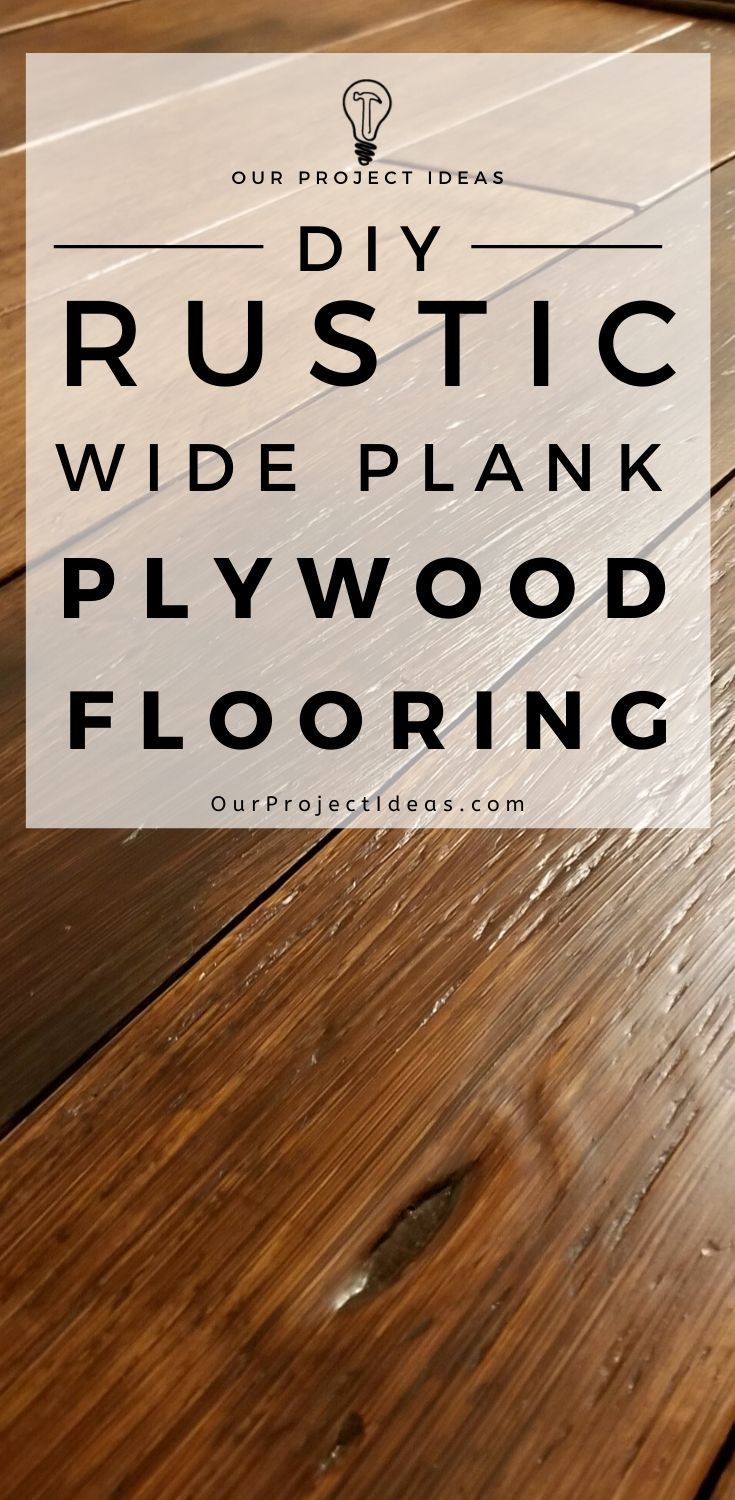 the words diy rustic video plank plywood flooring