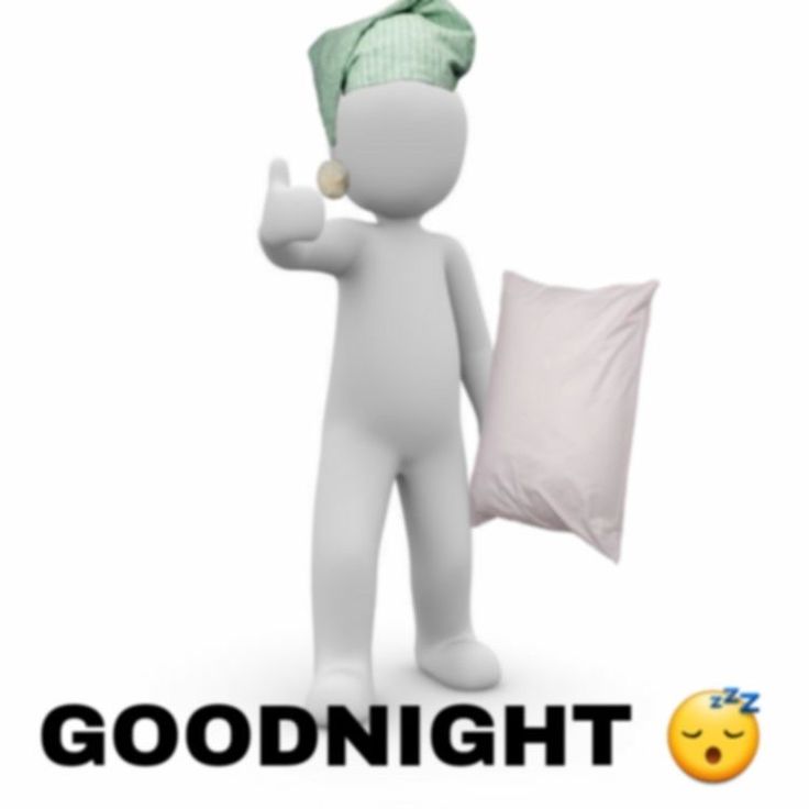 a person holding a pillow and giving the thumbs up sign with good night written on it