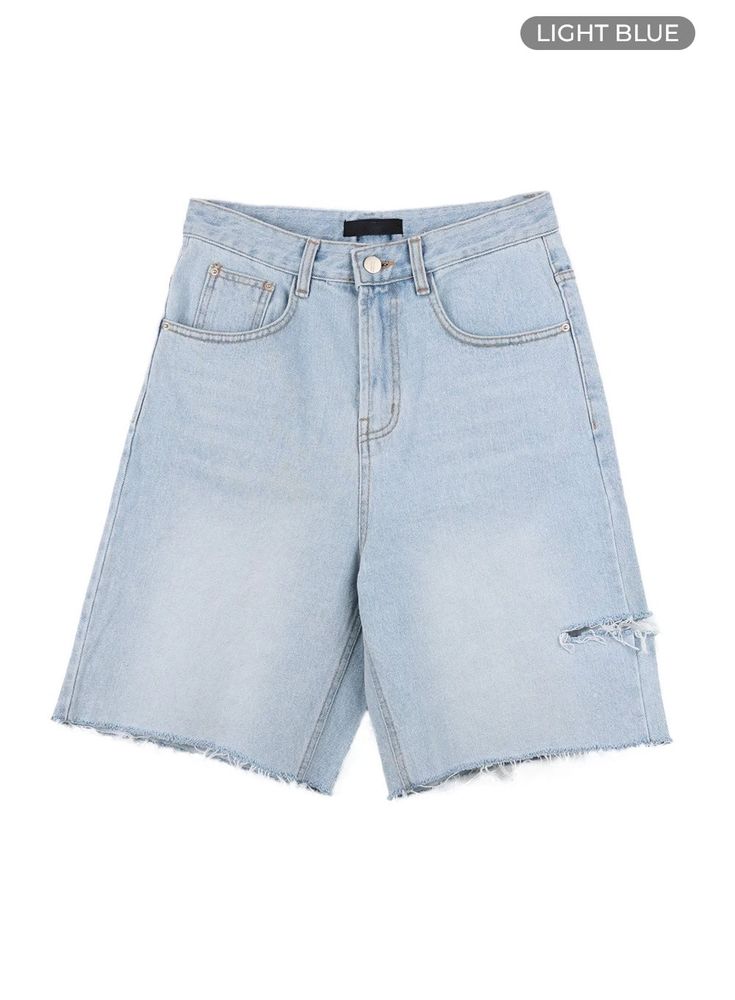 straight-leg-jorts-cy408 / Light blue Washed Blue Jean Shorts For Summer Streetwear, Trendy Washed Cutoff Jeans, Trendy Relaxed Fit Cutoff Jeans, Casual Cutoff Jeans In Denim Blue, Trendy Washed Blue Short Jeans, Light Wash Edgy Bottoms For Summer, Trendy Washed Blue Short Length Jeans, Edgy Light Wash Bottoms For Summer, Grunge Short Length Jeans For Streetwear