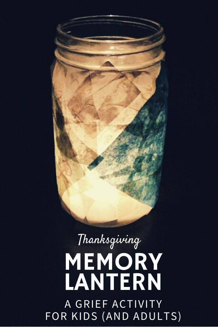 The Memory Lantern is a great grief activity that can help open up a dialogue between kids and the supportive adults in their lives. #grief #griefactivity #schoolcounselor #griefcounselor #Thanksgiving #griefsupport #bereavedchild via @whatsyourgrief Activities To Remember A Loved One, Memorial Activities For Kids, Memorial Activities For Loss, Bereavement Activities, Memory Lantern, Art Therapy Directives, Memory Activities, Child Life Specialist, Memory Jar