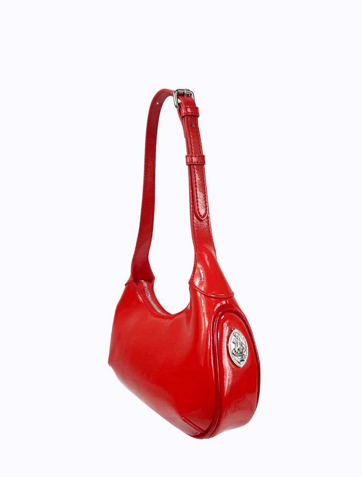 Pippen Bag - Cherry – Poppy Lissiman US Red Leather Bags With Glossy Finish, Classic Red Bag With Glossy Finish, Chic Red Bag With Glossy Finish, Classic Shoulder Bag With Glossy Finish, Classic Shoulder Bag With Glossy Finish For Everyday Use, Formal Red Bag With Glossy Finish, Formal Red Bags With Glossy Finish, Red Glossy Formal Bags, Modern Glossy Finish Shoulder Bag For Everyday Use