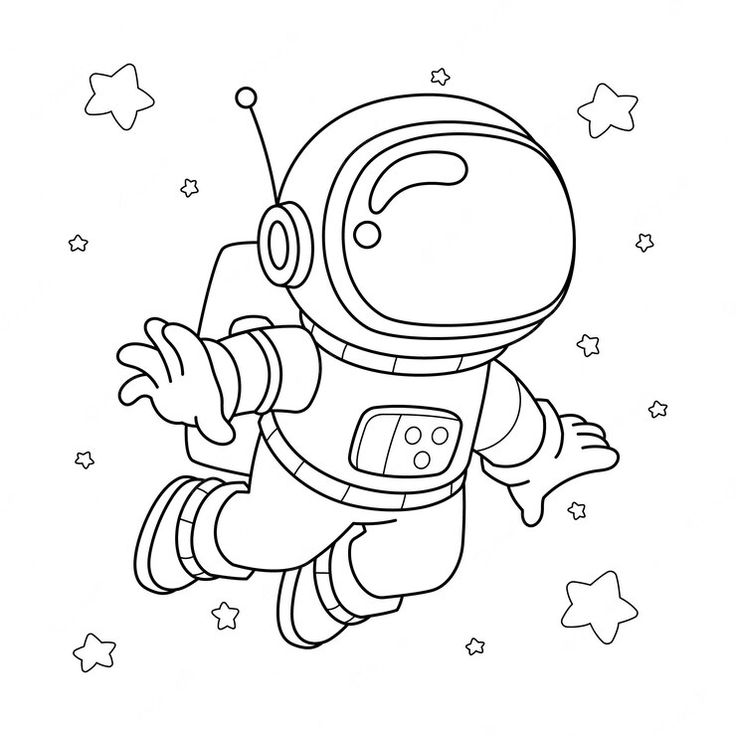 an astronaut floating in the sky with stars around him and his arms out to catch something