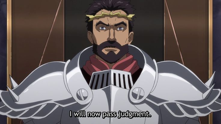 an anime character with a beard wearing armor