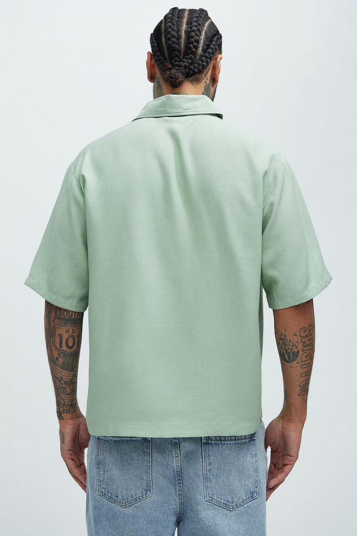 Blexy Pleated Shirt - Mint Mint Fashion, Pleated Shirt, Jean Top, Black And Tan, Mint Green, Everyday Essentials Products, Fashion Nova, Ootd, Mens Shirts