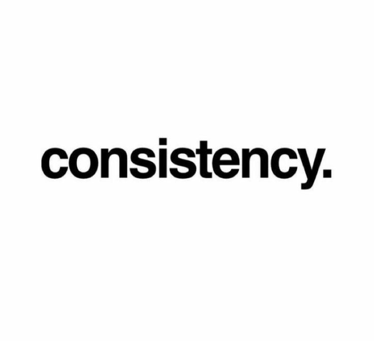 the word constistency is written in black and white on a white background