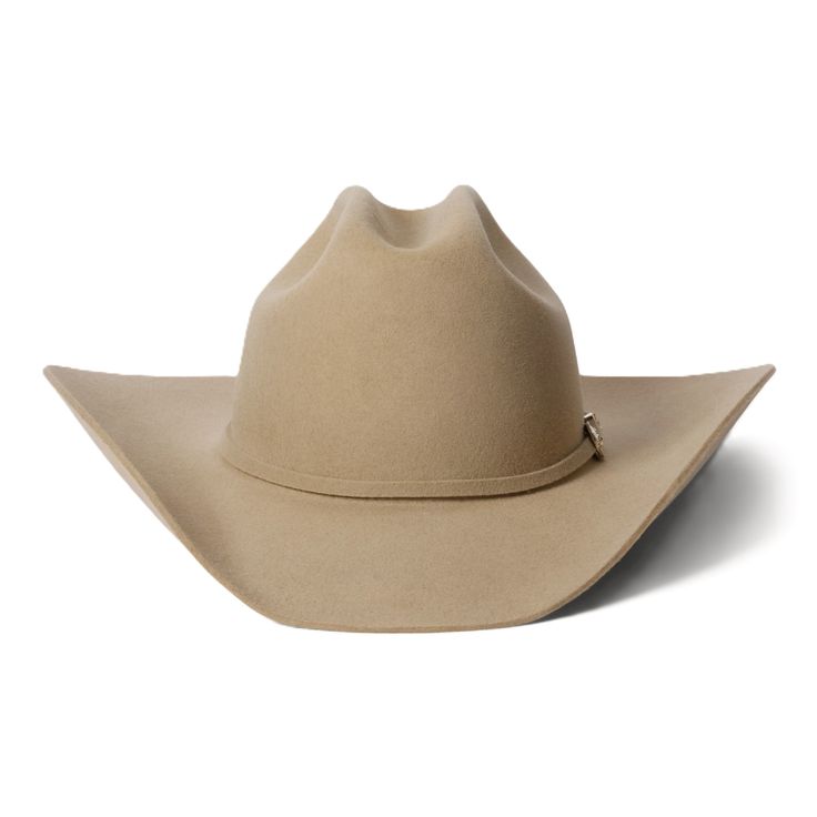 Part of our Buffalo collection, this cowboy hat is made in the USA of high-quality, weather-resistant 4X buffalo felt. Its classic Western profile features a classic cattleman crease, a 4" brim and a 4 1/2” regular oval crown. Additional details include a leather sweatband, satin lining, and a self-matching hat band with a three-piece silver-toned buckle set, as well as a Stetson hat box. 4" Brim 4 1/2" Regular Oval Crown Cattleman Crease Self-Matching Hat Band 3-Piece Silver Buckle Set Stetson Classic Rigid Fedora Felt Hat, Fitted Solid Color Hat Bands For Rodeo, Western Fitted Hat Bands, Fitted Western Felt Hat For Outdoor, Western Style Fitted Felt Hat For Outdoor, Classic Rodeo Fedora With Flat Brim, Classic Fedora For Rodeo With Flat Brim, Classic Flat Brim Fedora For Rodeo, Fitted Western Style Fedora