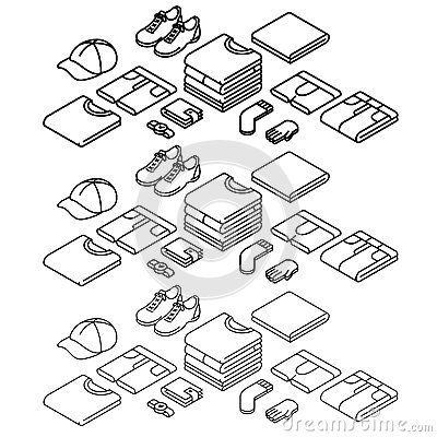 an outline drawing of furniture and accessories