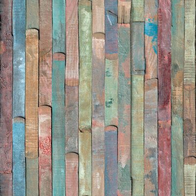 an old wooden wall with many different colors