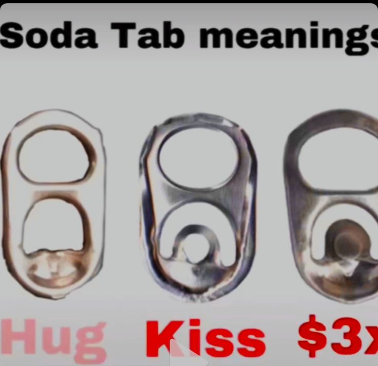 three metal objects are shown in this ad for soda tab meaningss, and the price is $ 3 95