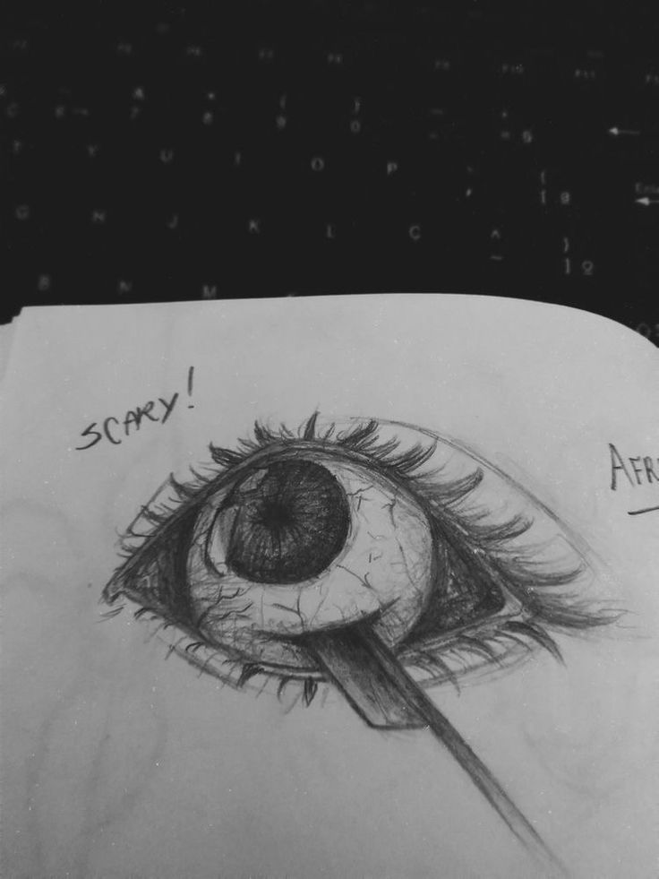 a pencil drawing of an eye with the words sorry after it's drawn on paper