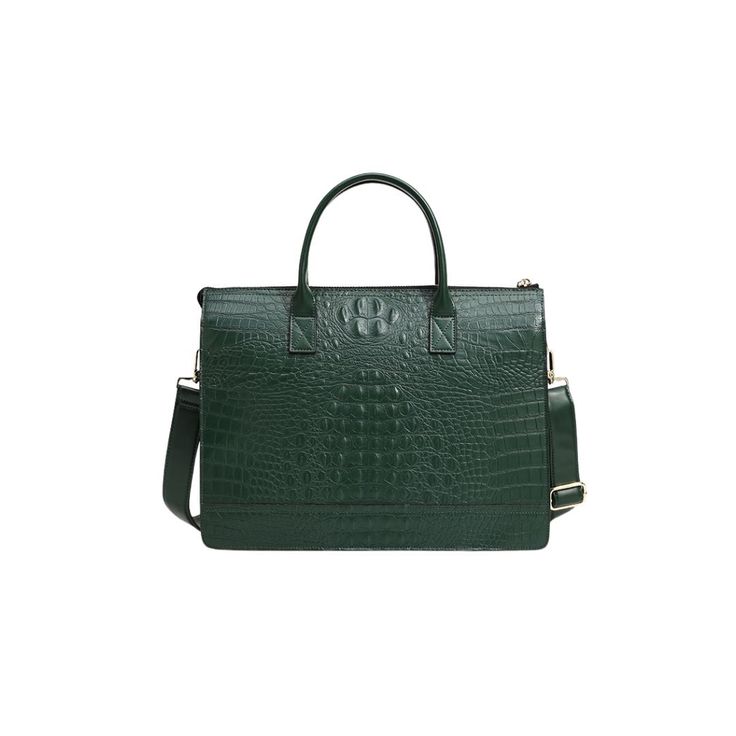 The Emerald Green Apollo 2 Faux Crocodile Skin Laptop Bags Collection. Designed in the USA and handcrafted with cruelty-free vegan leather. This Classic luxury laptop bag is stylish, functional, and made with high-quality details. Detroit Hour recommends Tote&Carry laptop cases and messenger bags. Luxury Laptop Bag, Rolling Duffle Bag, Nylon Travel Bag, Suitcase Set, Crocodile Skin, Bag Suitcase, Duffle Bag Travel, Clutch Pouch, Toiletry Bags