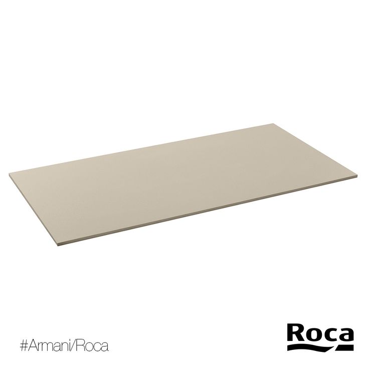 a white counter top with the words roca on it