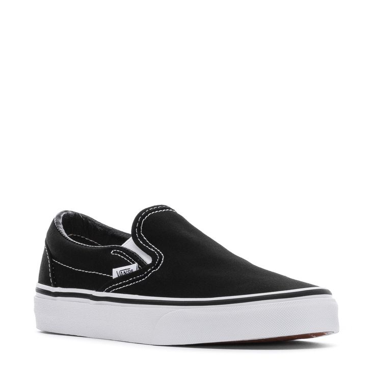 Add a classic skate shoe to your closet with the Vans Classic Slip-On Youth Skate Shoes. These slip-on sneakers feature a low-profile cut and a padded collar to keep you walking comfortably throughout the day. Slip these on for school, the skate park, or for the weekend. Durable canvas upper. Slip-on style with elastic side accents. Padded collar for all-day wearability. Signature rubber waffle outsole. Youth Shoes, Skate Shoe, Skate Park, Vans Classic Slip On, Vans Classic, Promotional Gifts, Skate Shoes, Slip On Sneakers, Mens Bottom